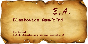 Blaskovics Agmánd névjegykártya